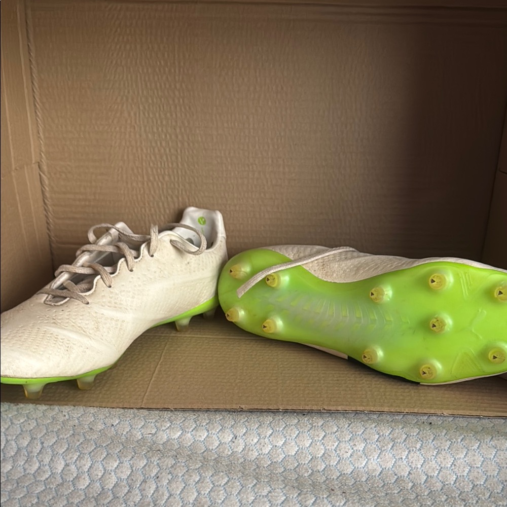 White and Green Soccer Cleats